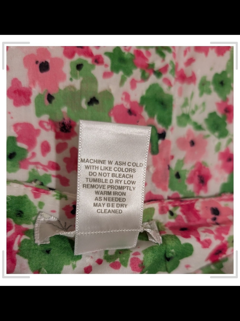 Pre-owned Dress Barn Pink and Green Floral Skater Skirt - Picture 7 of 8
